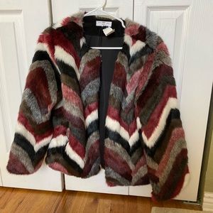 Faux fur fashion jacket small/medium
